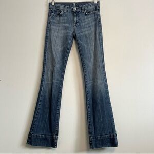 7 For All Mankind Blue Boot Cut Jeans with Flared Silhouette
